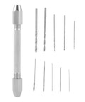 Pin Vise Hand Drill Double End 1mm Chuck With 10 Micro Drill Bits Set for PCB Jewelry Metal Wood Plastic Resin DIY Crafts