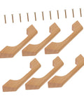 Solid Wood Cabinet Pull Handles Set With Screws Six Pack Wood Drawer Handles For Kitchen Cabinets Natural Grain Finish