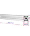 2020 Aluminum Extrusion Profile Four Hole Kit 200mm Long For DIY 3D Printer CNC Workbench Assembly Line Automation Equipment Aluminum Frame Set Four Pieces with dimensions.