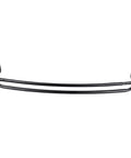 Badass Double Curved Shower Rod With Hella Elbow Room, Heavy Duty Aluminum And Zinc Mounting Hardware, Adjustable 44 To 70 Inches, Sleek Black Finish viewed from the front.