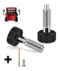 Packout Handle Release Pins Kit For Tool Boxes And Rolling Tool Chests with drill bit and bolt, stainless steel and black design
