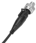 Water Pressure Transmitter Sensor 0-80 PSI with G1 4 Inch Thread 5V Input Dual Output, stainless steel, close-up view of connector.