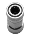 HMKUGO 8mm female quick-disconnect coupling, stainless steel, silver knurled finish