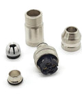 M12 D Code 4 Pin Male Connector With Rugged Shielded Metal Shell Circular Field Assembly IP67 Straight Adapter