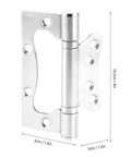 Stainless Steel Silent Hinge For Home Wood Doors No Slotting Needed Easy Install Heavy Duty Load Bearing For Furniture Hardware Fitting 10.2 Cm Rust Resistant Built To Last, detailed view.