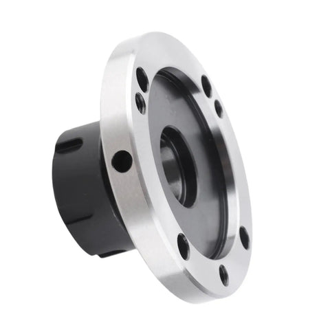 Top Notch ER32 Collet Fixture For CNC Lathe And Milling Machine With 100mm Carbon Steel Flange Mount Frosted Finish side view