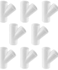 8 Pack 1/2 Inch PVC Wye Fittings 3 Way Y Connectors SCH 40 White For DIY Projects Greenhouses Sheds Tents Plumbing Installations