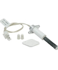 Hot Surface Igniter SP12143 That Works With Rheem Voyager 0206FF003 replacement part for stoves ranges and ovens, heater and bracket shown