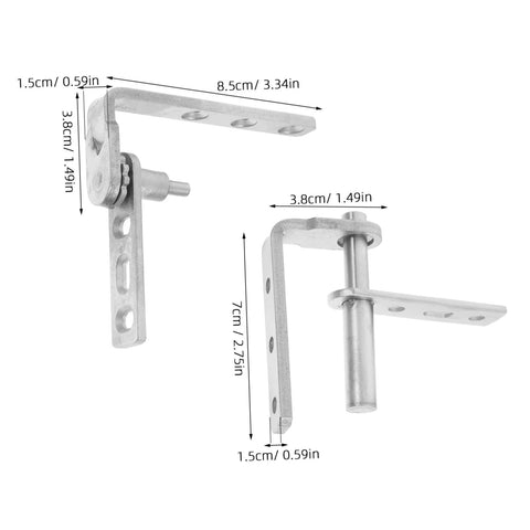 Heavy Duty Stainless Steel Pivot Hinges For Doors With Auto Close Function For Hidden Bookcase Doors Ideal For Home Use And Construction, Dual Pivot Hinges shown with dimensions