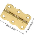 Copper Butt Hinges 4 Pack For Cabinet Doors And Tool Boxes, folding hinge with measurements shown, durable copper construction.