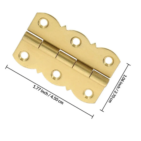 Copper Butt Hinges 4 Pack For Cabinet Doors And Tool Boxes, folding hinge with measurements shown, durable copper construction.