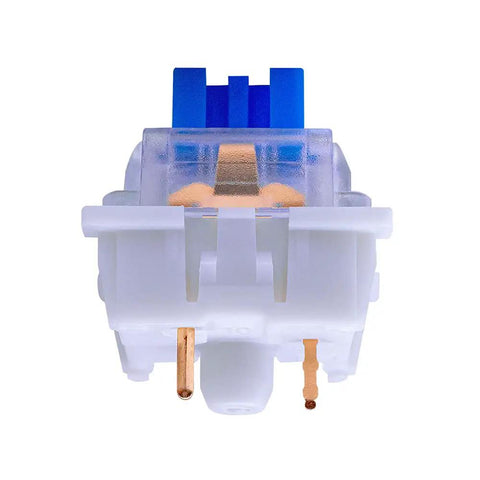 Close-up of Blue 3 Pin Clicky Tactile Mechanical Keyboard Switches 32 Pack 50gf Dustproof DIY Replaceable Cherry MX Compatible RGB