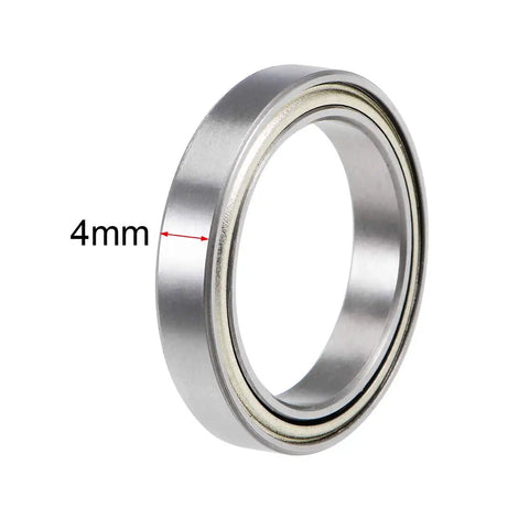 Close-up of 6703ZZ Deep Groove Ball Bearings 17mm Bore 4mm Width Chrome Steel with measurement indicator.