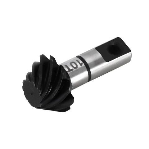 Underdrive Helical Gear Set 24T 10T Alloy Steel For 1 18 RC Crawler TRX4M Upgrade, close-up view of CNC machined gear