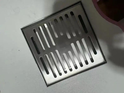 Badass Durability 304 Stainless Steel Square Drain Cover Heavy Duty Removable Tire Catch Basin Grate for Driveways, 8 mm profile.