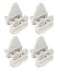 Rock Solid Abs Pontoon Boat Gate Latch Kit Heavy Duty Square Frame Latches for left and right hinged doors, white design.