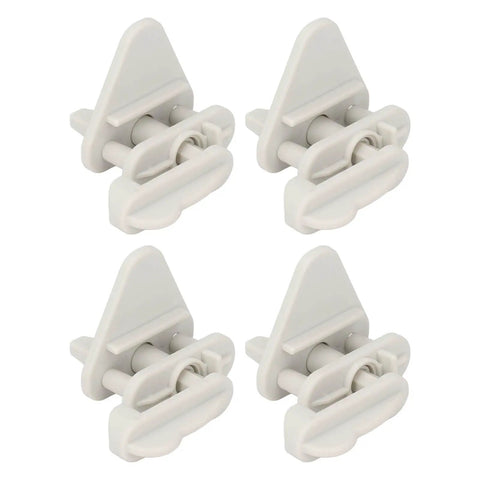 Rock Solid Abs Pontoon Boat Gate Latch Kit Heavy Duty Square Frame Latches for left and right hinged doors, white design.