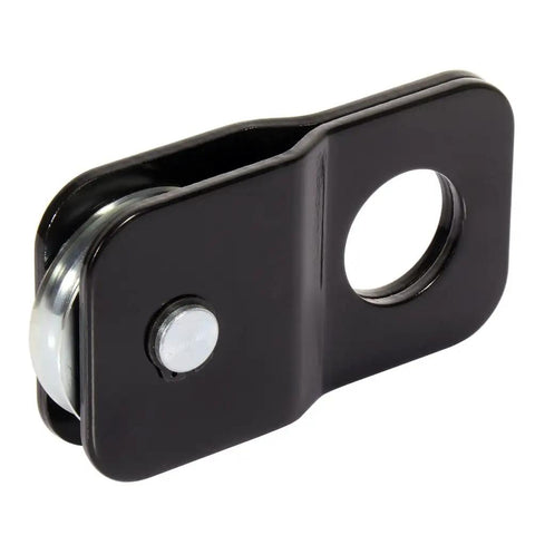 Heavy Duty High Strength Steel 8000 Lb Snatch Block Pulley For 4X4 Off Road Winch Setup with single pulley and solid black finish.
