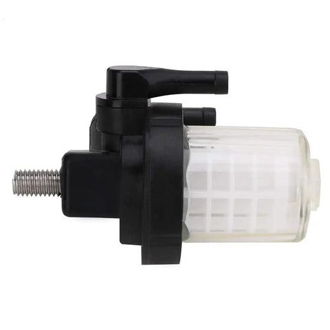 Outboard Fuel Filter Assembly Replacement For Yamaha 9.9HP To 90HP, side view showing clear filter housing and plug-and-play design