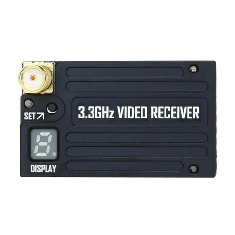OverShoot 3.3G 4W VTX With IRC Tramp Protocol 7 To 30V Input 3.3GHz VRX Glasses Module front view with display