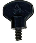 Quarter Inch Thumb Screw Replacement Leg Hardware Compatible With Multiple Camp Chef Grills Heavy Duty Knobs close-up view of black replacement handle.