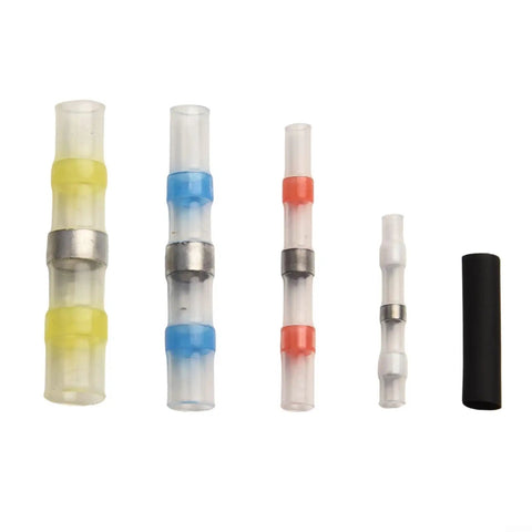Waterproof Heat Shrink Solder Wire Connectors Sealed Butt Terminals With Hot Melt Glue Seal For Heavy Duty Electrical Wiring Repairs And Auto Connections, assorted sizes
