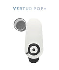 Top view of Vertuo Pop Plus Coffee And Espresso Maker From Breville In Coconut White Delivers Five Cup Sizes Including 5 8 And 12 Oz Coffees Plus Single Or Double Espressos Hot Or Iced For Quick Easy Home Barista Vibes And Cafe Quality At Home