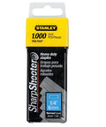 Box of Sharpshooter Heavy Duty Tacker Staples One Quarter Inch Leg Length 1000 Count Box Fits TR100 TR200 TRE500 PHT150 PHT250 And Arrow T50 Durable Performance For Tough Jobs.