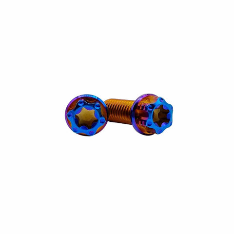 Burnt Blue Titanium Motorcycle Bolts M10 1.5 Hex Torx Head Pack Of 5 Beefy Dual Drive Flange Bolts Lightweight Tough As Nails For Performance Bikes