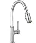 Chrome Pull-Down Kitchen Faucet With Two-Function Sprayer, Single Hole Mount, One-Handle Design, 17-Inch Tall Spout