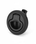 2-Inch Black UV Stabilized Flush Mount Slam Latch With Recessed Handle Ring For Boat Hatches, RVs And Campers, Weatherproof Plastic