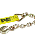 Heavy Duty Yellow Ratchet Straps With Chain Anchors 4 Inch By 27 Foot Long Two Pack 5400 Pound Safe Working Load detail view