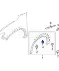 Diagram showing 10 Pack Fender Trim Wheel Opening Moulding Retainer Clips For Mazda KD51-51-W24 placement on vehicle wheel arch.