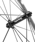 Close-up of hub and spokes on Beefy 50mm 700c Clincher Carbon Fiber Road Wheelset With 23mm Rim Width UCI Approved Toray T700
