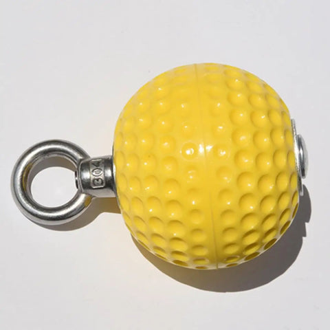 Hand Grip Ball For Dumbbell Bracket Set Anti Slip Surface And Easy Detachment Yellow PC And Steel Fitness Gear