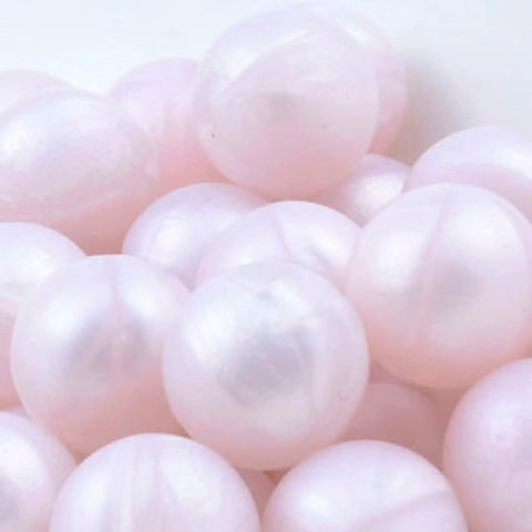 Premium Silicone Beads For Keychain Making And Jewelry Crafting Assorted Sizes With Hella Durable Build in soft pink color.