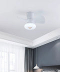 Ceiling Fan with Light 36W Built-in Illumination 6 Speed Settings Color, white finish with three blades, installed in modern room.
