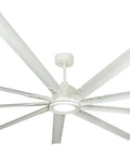 96 Inch Heavy Hitter Smart Ceiling Fan With Integrated Led Light Pure White WiFi Enabled Dc Motor for indoor and outdoor use.