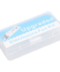 Clear box labeled 'Upgraded Electronics Fun Kit' for Massive Electronics Component Kit With 400 Plus Pieces Starter Pack USB Cable And Power Module