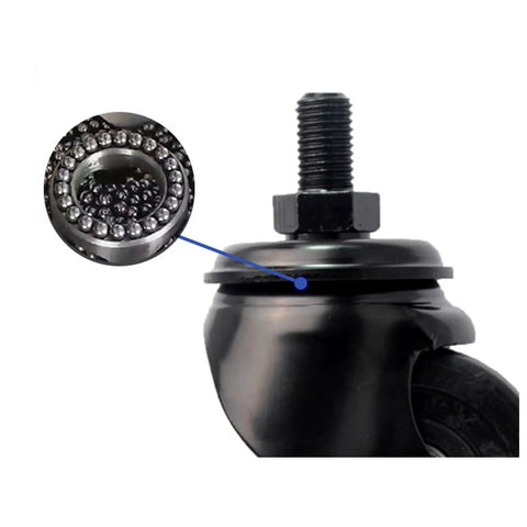 Close-up of Tough As Nails Heavy Duty Caster Wheels with Top Plate Swivel, showing nylon wheels and M threaded stem detail.