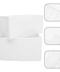 Slick Underwear Drawer Organizer With Divided Compartments For Bras Socks And Clothes To Keep Your Closet Neat And Legit A Versatile Large Capacity Storage Box. Two white fabric storage bins with compartments visible.