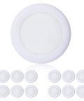 Set of Six Inch Flush Mount LED Ceiling Light Disk Fixture With Dimmable 15W Output And 1000 Lumens 5000K Daylight Low Profile Design