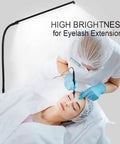Bright LED Floor Lamp With Adjustable Gooseneck For Eyelash Extensions And Tattooing, salon-grade brightness setup in use