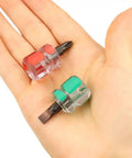 Mini Stubby Screwdriver Set With Magnetic Tips For Tight Spaces shown in hand, featuring color-coded cross and flat head drivers.