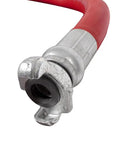 Heavy Hitter 50 Foot Air Compressor Hose With 1 Inch Diameter And Chicago Style Connectors Reinforced Braided Line Rated 250 Psi close-up of connector.