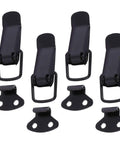 Spring Loaded Toggle Latch Set For Cabinets And Boxes Black Metal Heavy Duty Latch Kit With Mounting Screws 4 Piece Medium Size