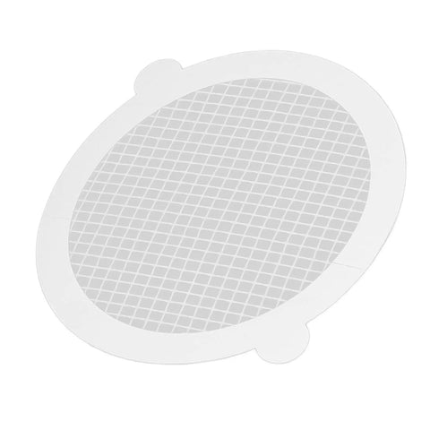 Saluaqui Fiberglass Shower Drain Hair Catcher 50pcs 11cm showing a dense mesh design for effective hair trapping.
