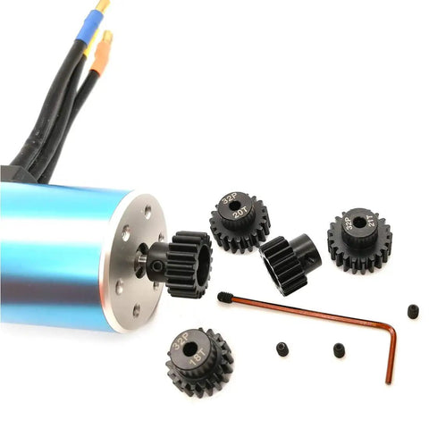 32P Hardened Pinion Gear Set For 1/8 Inch Hole With Hex Key Includes 17T 18T 19T 20T 21T 0.8M Pitch Compatible For RC Car Drivetrain