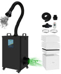 Laser Fume Extractor with outdoor vent for odor removal and smoke control 260m3h suction near hood capture up to 15 cm filter