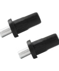 Top Shelf Black Cabinet Door Pin Dampers Replacement Valve Pins Soft Close Quiet Shutting Protection No Sweat Heavy Duty Hardware For Kitchen Cupboards Game Changer Setup Includes Twenty Pieces, close-up of two dampers.